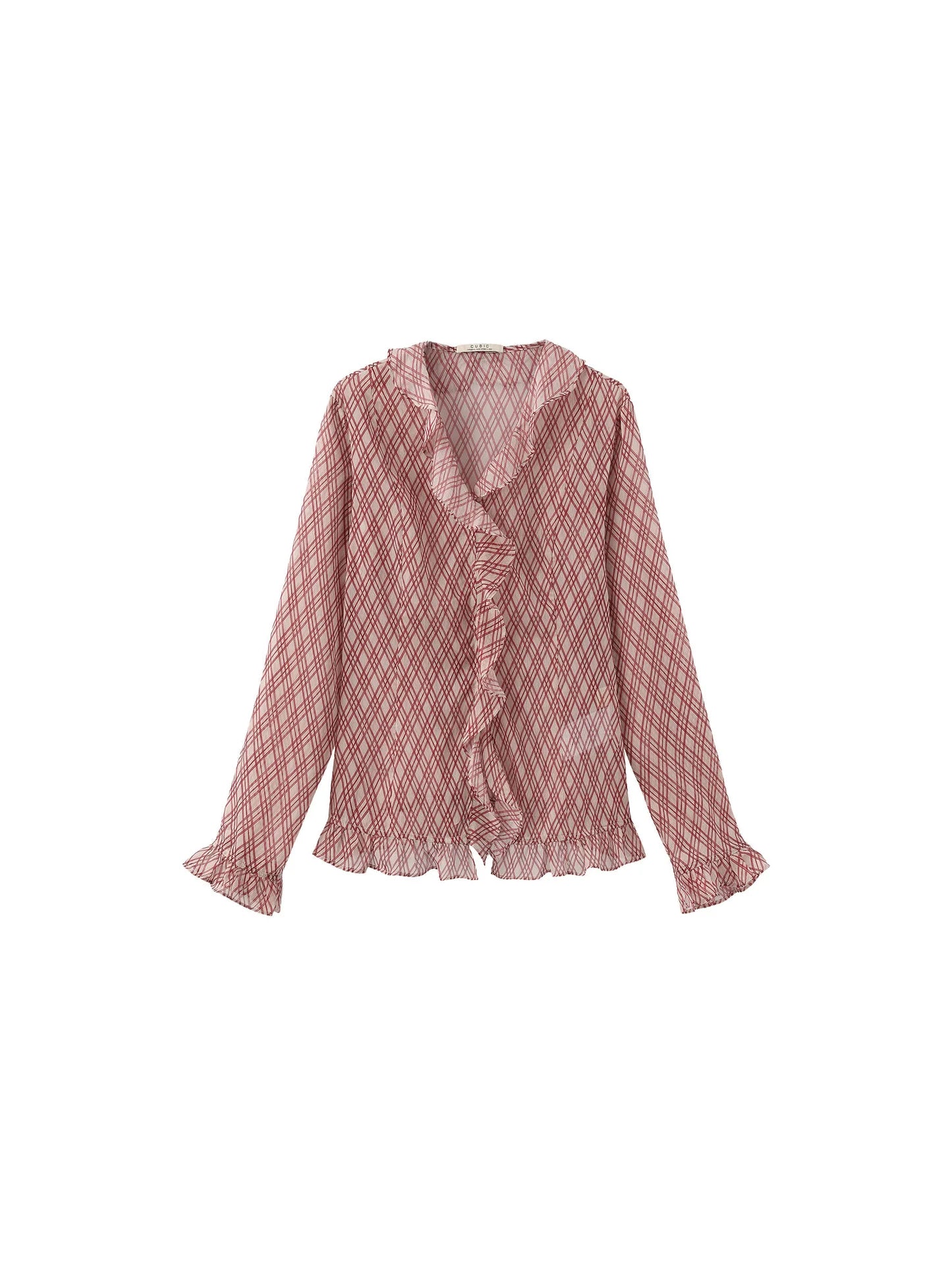 Ruffle Check Shirt