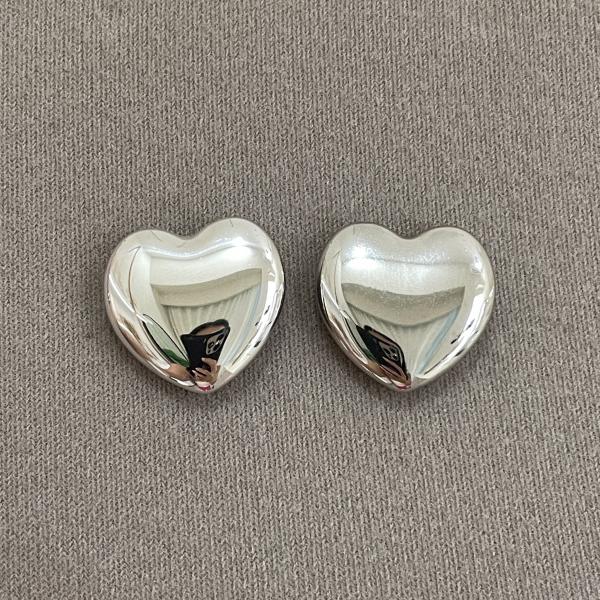 Aretes Corazon Chunky Silver