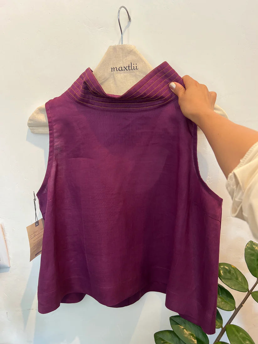Blusa Lino Cuello Fera