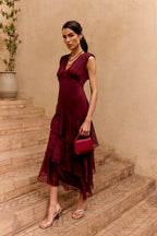 Vestido sandara ipe granate