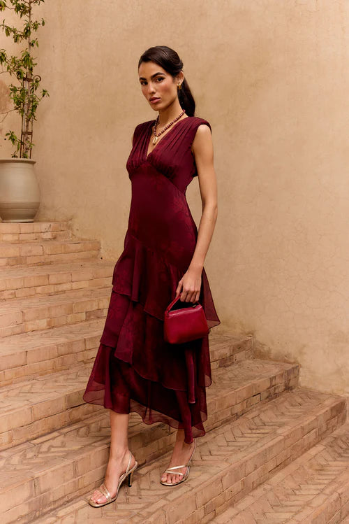Vestido sandara ipe granate