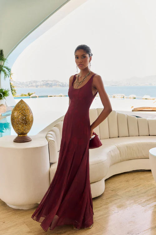 Vestido ondin iPe granate