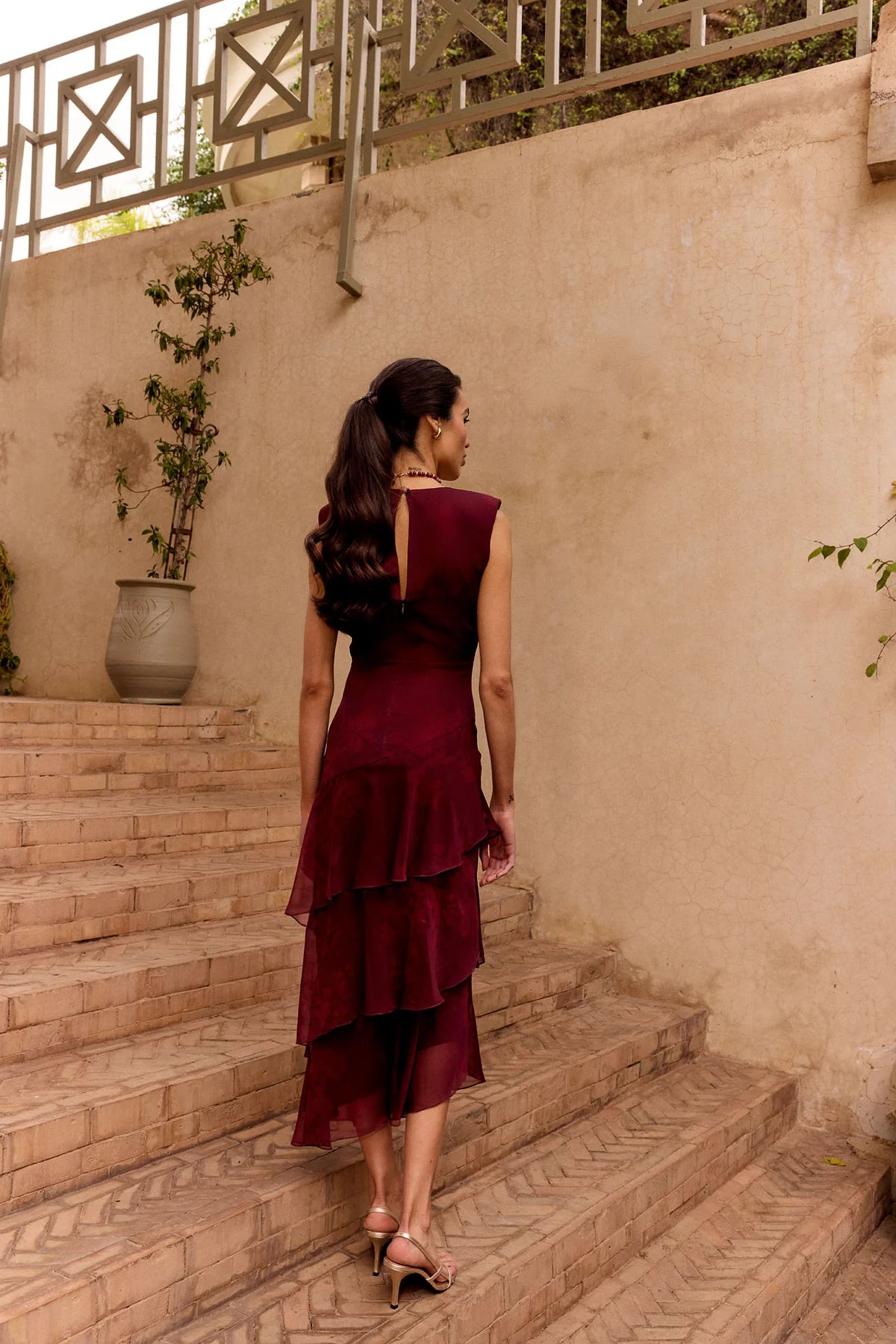 Vestido sandara ipe granate