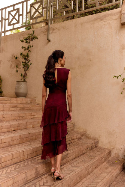 Vestido sandara ipe granate