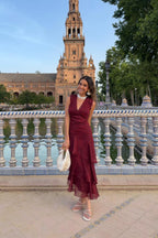 Vestido sandara ipe granate