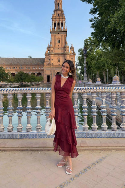 Vestido sandara ipe granate
