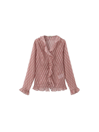 Ruffle Check Shirt
