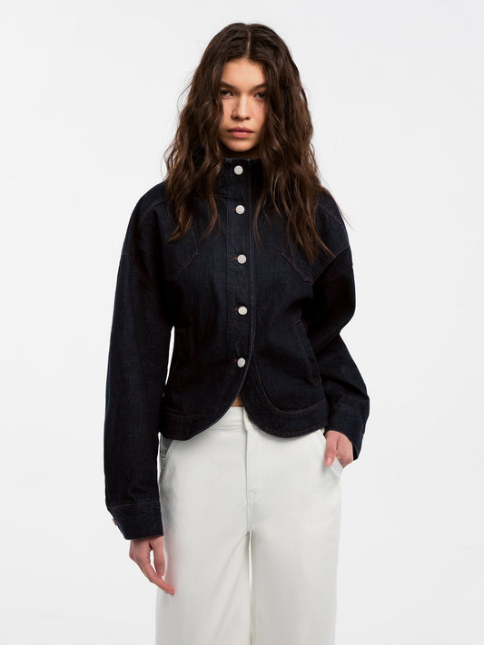 Classic Stand Denim Jacket