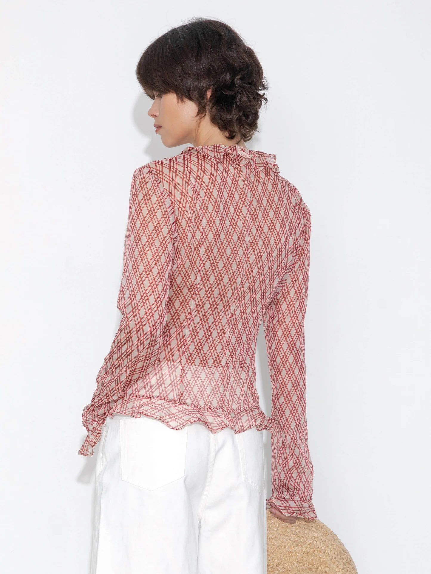 Ruffle Check Shirt