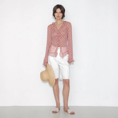 Ruffle Check Shirt