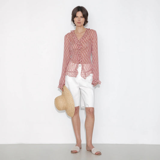 Ruffle Check Shirt