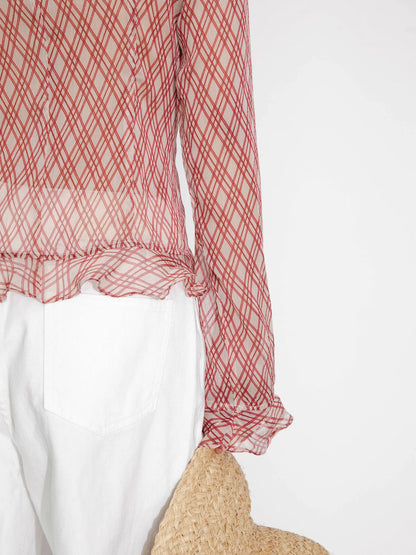 Ruffle Check Shirt